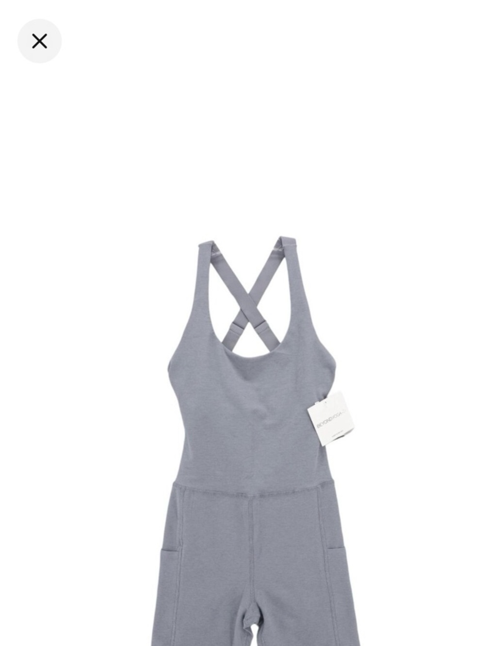 Beyond Yoga Light Grey Crossback Jumpsuit
